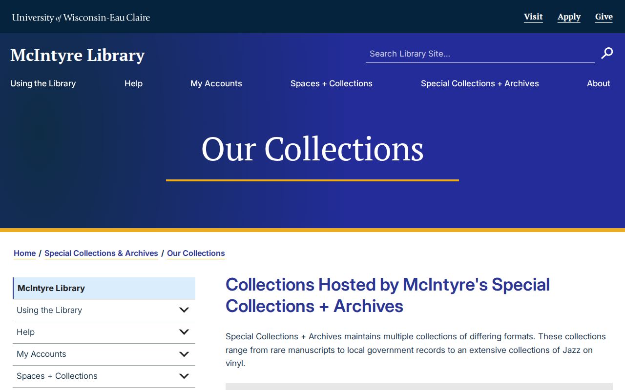 Eau Claire residents directory UWEC archives collections
