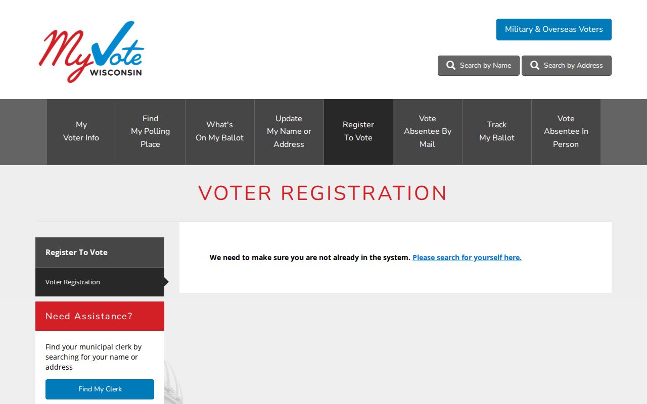 Eau Claire residents directory MyVote registration lookup